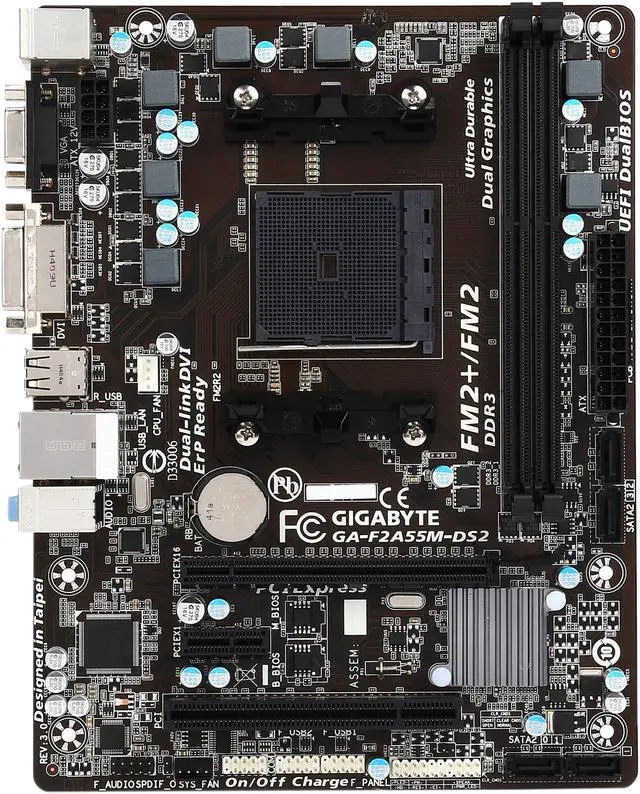 Alt view image 3 of 5 - GIGABYTE GA-F2A55M-DS2 FM2 AMD A55 (Hudson D2) Micro ATX AMD Motherboard with UEFI BIOS - Certified Refurbished