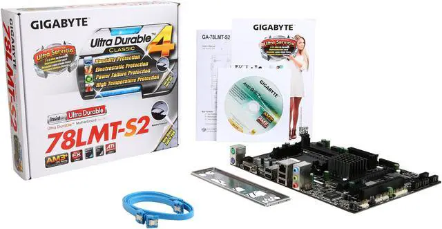 Alt view image 5 of 5 - GIGABYTE GA-78LMT-S2 AM3+ AMD 760G + SB710 Micro ATX AMD Motherboard
