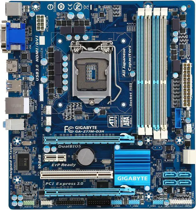 Alt view image 3 of 5 - GIGABYTE Comes with motherboard and IO shield! 100% Tested Well Before Shipping(Pins Included)! Please take the video while opening the box, otherwise we won't accept refund for bent pins. GA-Z77M-D3H LGA 1155 Intel Z77 HDMI USB 3.0 Micro A