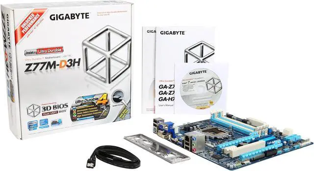 Alt view image 5 of 5 - GIGABYTE Comes with motherboard and IO shield! 100% Tested Well Before Shipping(Pins Included)! Please take the video while opening the box, otherwise we won't accept refund for bent pins. GA-Z77M-D3H LGA 1155 Intel Z77 HDMI USB 3.0 Micro A