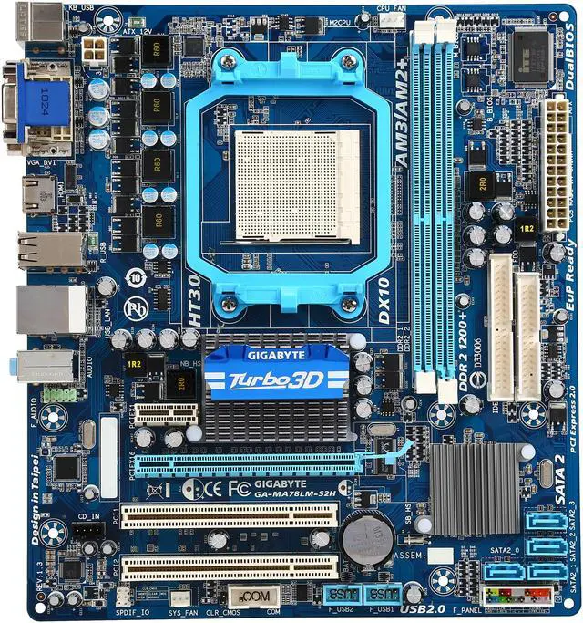 Alt view image 3 of 5 - GIGABYTE GA-MA78LM-S2H AM3/AM2+/AM2 AMD 760G HDMI Micro ATX AMD Motherboard