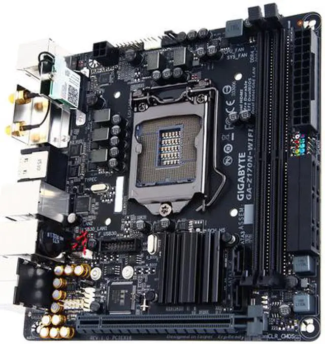 Alt view image 3 of 7 - GIGABYTE GA-Z170N-WIFI (rev. 1.0) LGA 1151 Intel Z170 HDMI USB 3.0 Mini ITX Intel Motherboard