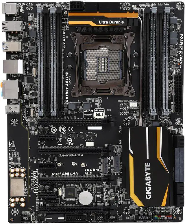 Alt view image 3 of 5 - GIGABYTE GA-X99-UD4 LGA 2011-v3 Intel X99 USB 3.0 ATX Intel Motherboard
