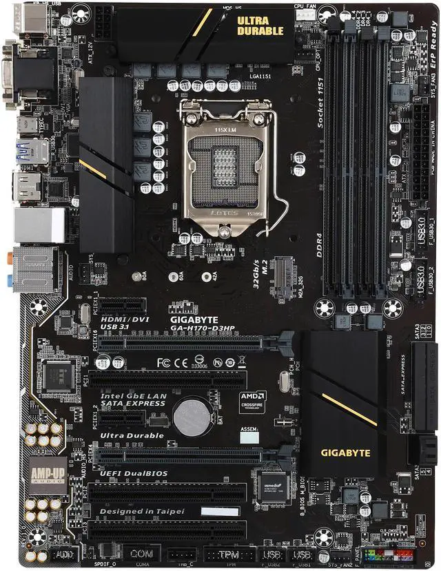 Alt view image 4 of 5 - GIGABYTE GA-H170-D3HP LGA 1151 Intel H170 HDMI USB 3.1 USB 3.0 ATX Intel Motherboard