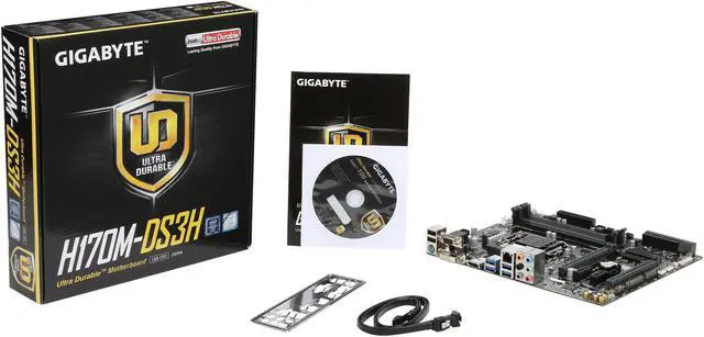 Alt view image 5 of 5 - GIGABYTE GA-H170M-DS3H (rev. 1.0) LGA 1151 Intel H170 HDMI USB 3.0 Micro ATX Intel Motherboard