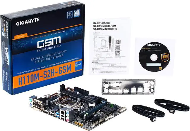 Alt view image 7 of 8 - GIGABYTE GA-H110M-S2H-GSM (rev. 1.0) LGA 1151 Intel H110 HDMI USB 3.0 Micro ATX Intel Motherboard