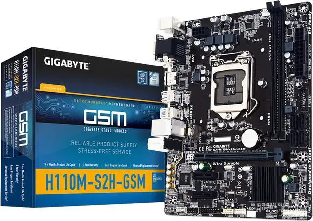 Alt view image 8 of 8 - GIGABYTE GA-H110M-S2H-GSM (rev. 1.0) LGA 1151 Intel H110 HDMI USB 3.0 Micro ATX Intel Motherboard