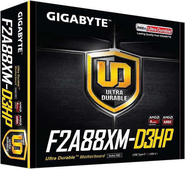 Alt view image 8 of 8 - GIGABYTE GA-F2A88XM-D3HP (rev. 1.0) FM2+ AMD A88X (Bolton D4) USB 3.1 USB 3.0 HDMI Micro ATX AMD Motherboard