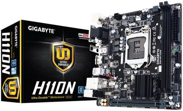Alt view image 7 of 7 - GIGABYTE GA-H110N (rev. 1.0) LGA 1151 Intel H110 HDMI USB 3.0 Mini ITX Intel Motherboard