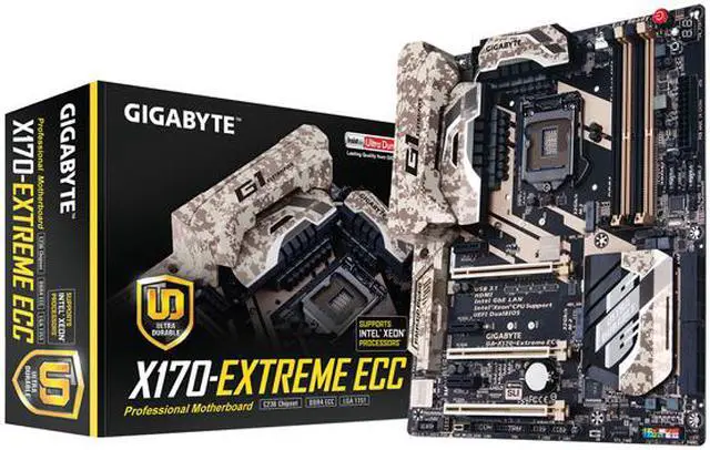 Alt view image 6 of 6 - GIGABYTE GA-X170-EXTREME ECC (rev. 1.0) LGA 1151 Intel C236 HDMI USB 3.1 USB 3.0 ATX Intel Motherboard