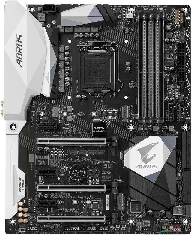 Alt view image 4 of 7 - GIGABYTE AORUS GA-Z270X-Gaming 5 (rev. 1.0) LGA 1151 Intel Z270 HDMI USB 3.1 ATX Intel Motherboard