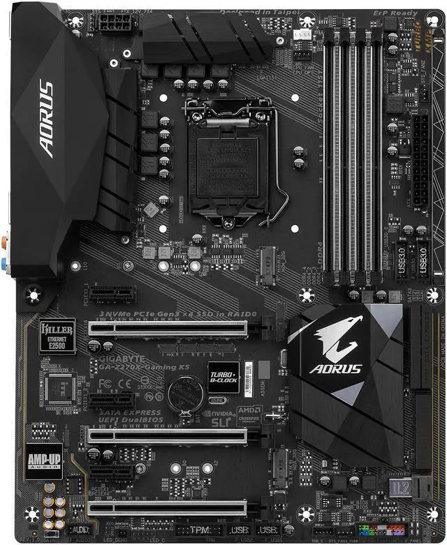Alt view image 3 of 5 - GIGABYTE AORUS GA-Z270X-Gaming K5 (rev. 1.0) LGA 1151 Intel Z270 HDMI USB 3.1 ATX Intel Motherboard