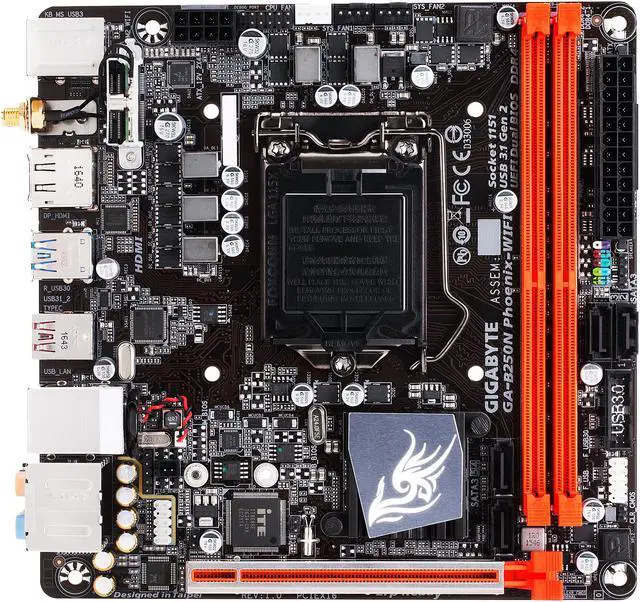 Alt view image 3 of 5 - GIGABYTE GA-B250N-Phoenix WIFI (rev. 1.0) LGA 1151 Intel B250 HDMI USB 3.1 Mini ITX Motherboards - Intel