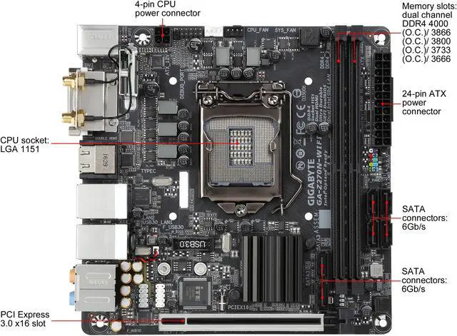 GIGABYTE GA-Z270N-WIFI MiniITXマザーボード 未使用 Gigabyte GA-Z270N-WiFi - Motherboard Specifications On