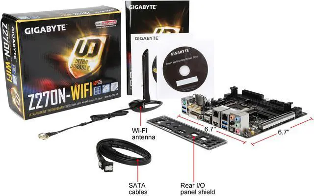 Alt view image 5 of 5 - GIGABYTE GA-Z270N-WIFI (rev. 1.0) LGA 1151 Intel Z270 HDMI USB 3.1 Mini ITX Motherboards - Intel