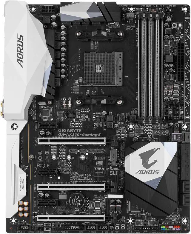 Alt view image 3 of 4 - GIGABYTE GA-AX370-Gaming 5 (rev. 1.0) AM4 AMD X370 USB 3.1 HDMI ATX AMD Motherboard