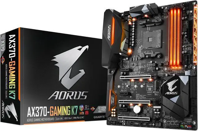 Alt view image 6 of 6 - GIGABYTE AORUS GA-AX370-Gaming K7 (rev. 1.0) AM4 AMD X370 USB 3.1 HDMI ATX AMD Motherboard