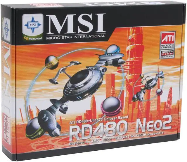 Alt view image 5 of 5 - MSI RD480 Neo2-FI 939 ATI Radeon Xpress 200 CrossFire ATX AMD Motherboard