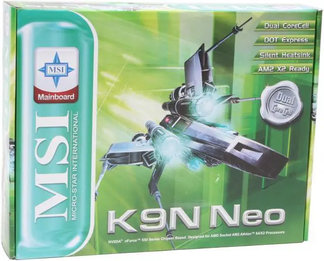 Alt view image 5 of 5 - MSI K9N Neo-F AM2 NVIDIA nForce 550 MCP ATX AMD Motherboard