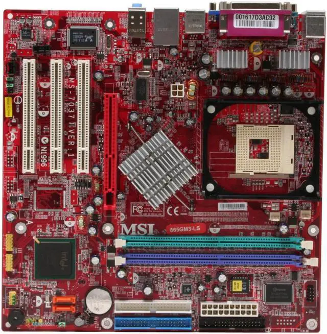 Alt view image 3 of 6 - MSI 865GM3-LS Socket 478 Intel 865G Micro ATX Intel Motherboard