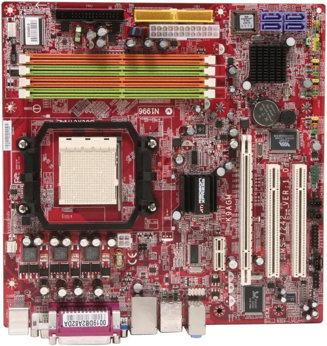 Alt view image 3 of 7 - MSI K9AGM-FID AM2 ATI Radeon Xpress 1150 Micro ATX AMD Motherboard