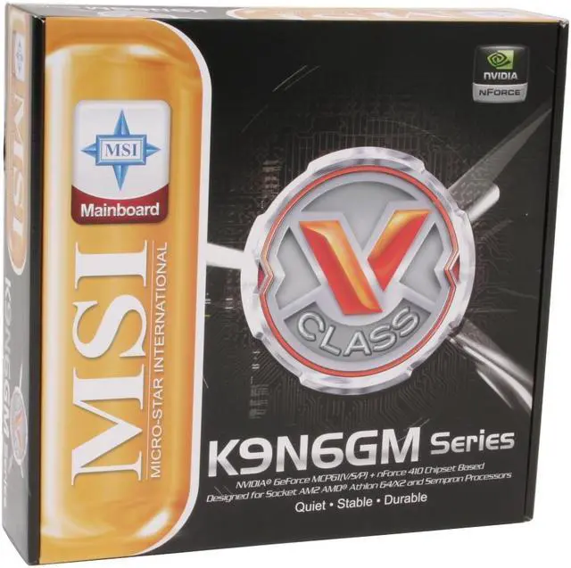 Alt view image 6 of 6 - MSI K9N6PGM-F AM2 NVIDIA GeForce 6100 Micro ATX AMD Motherboard