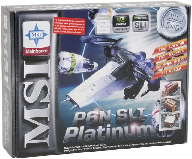 Alt view image 7 of 7 - MSI P6N SLI Platinum LGA 775 NVIDIA nForce 650i SLI ATX Intel Motherboard