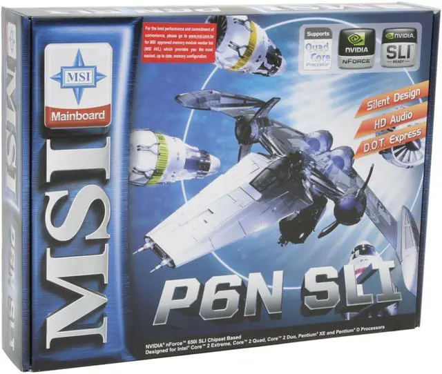 Alt view image 6 of 6 - MSI P6N SLI-FI LGA 775 NVIDIA nForce 650i SLI ATX Intel Motherboard