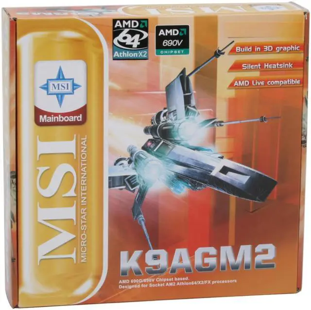 Alt view image 7 of 7 - MSI K9AGM2-L AM2 AMD 690V Micro ATX AMD Motherboard