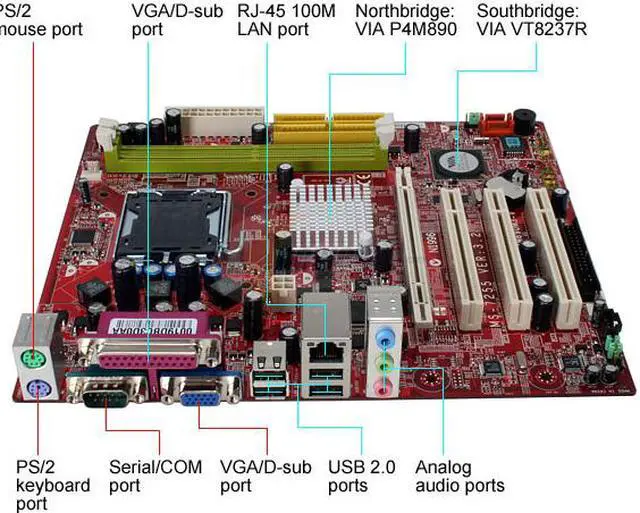 Alt view image 2 of 7 - MSI P4M890M3-V LGA 775 VIA P4M890 Micro ATX Intel Motherboard
