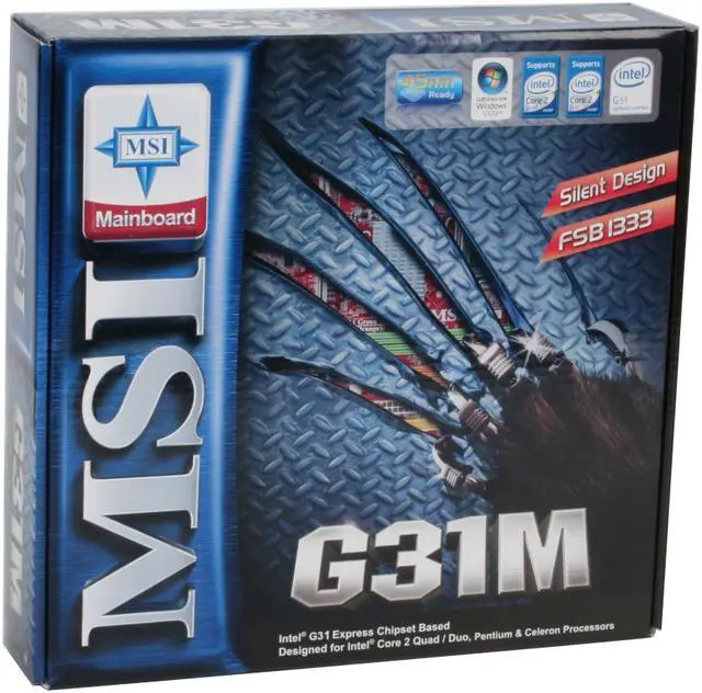 Alt view image 7 of 7 - MSI G31M-F LGA 775 Intel G31 Micro ATX Intel Motherboard