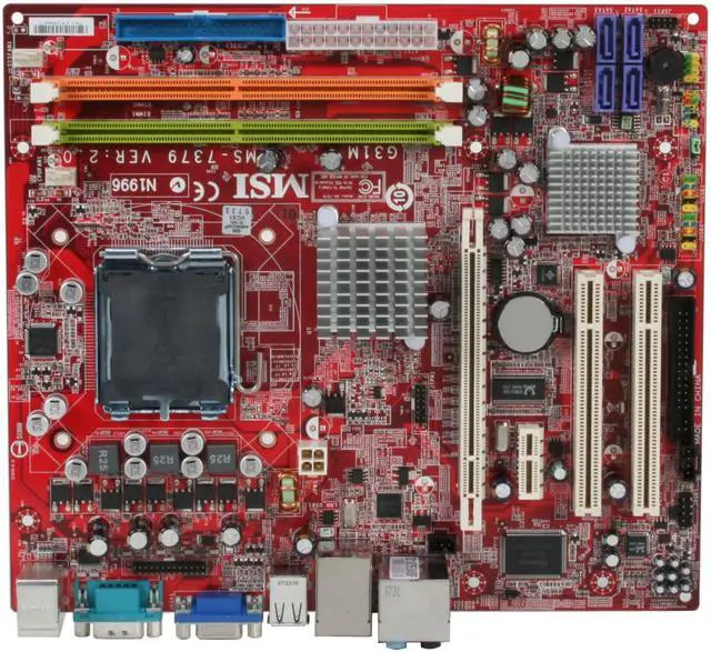 Alt view image 3 of 7 - MSI G31M-F LGA 775 Intel G31 Micro ATX Intel Motherboard