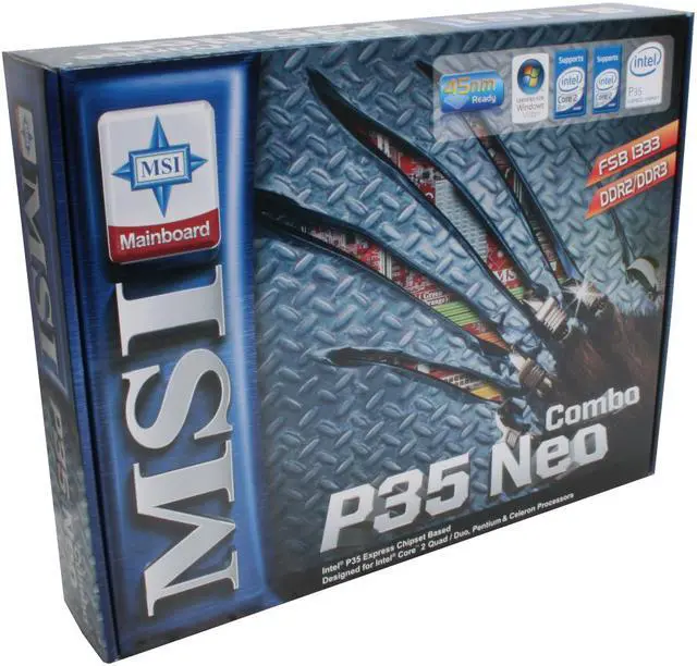 Alt view image 7 of 7 - MSI P35 Neo Combo-F LGA 775 Intel P35 ATX Intel Motherboard