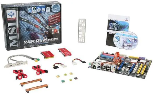 Alt view image 5 of 5 - MSI X48 Platinum LGA 775 Intel X48 ATX Intel Motherboard