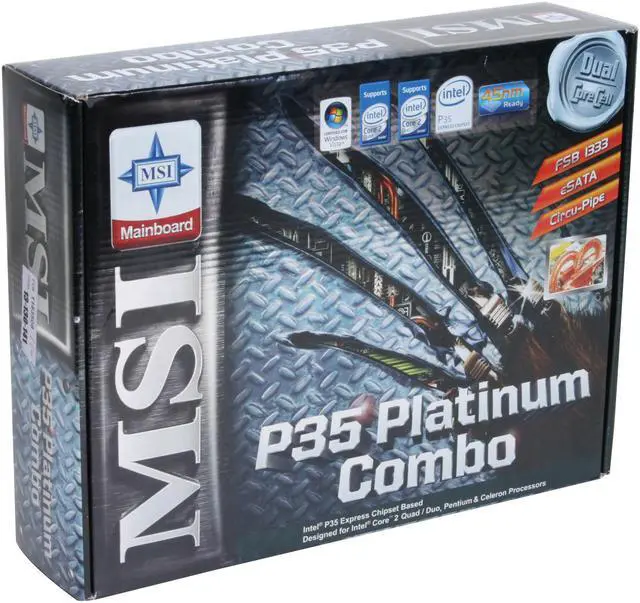 Alt view image 7 of 7 - MSI P35 Platinum Combo LGA 775 Intel P35 ATX Intel Motherboard