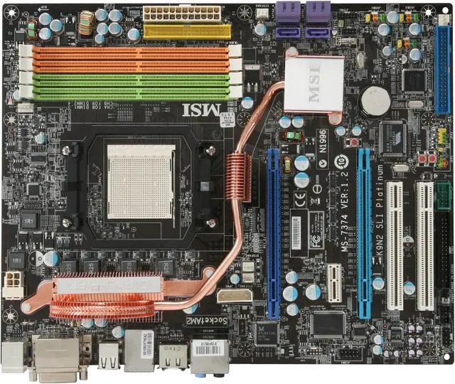 Alt view image 3 of 5 - MSI K9N2 SLI Platinum AM2+/AM2 NVIDIA nForce 750a SLI ATX AMD Motherboard