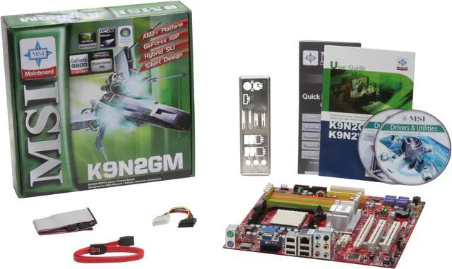 Alt view image 2 of 2 - MSI K9N2GM-FIH AM2+/AM2 NVIDIA GeForce 8200 HDMI Micro ATX AMD Motherboard