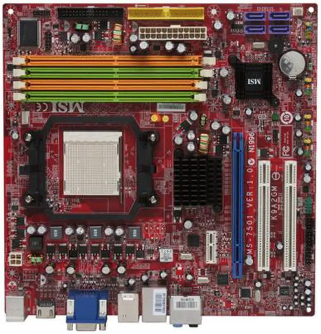 Alt view image 3 of 5 - MSI K9A2GM-FIH AM2+/AM2 AMD 780G HDMI Micro ATX AMD Motherboard