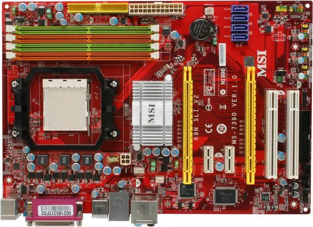 Alt view image 3 of 5 - MSI K9N SLI-F V.2 AM2+/AM2 NVIDIA nForce 570LT ATX AMD Motherboard