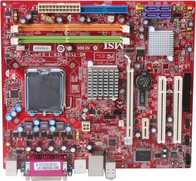 Alt view image 3 of 5 - MSI G31M3-F LGA 775 Intel G31 Micro ATX Intel Motherboard