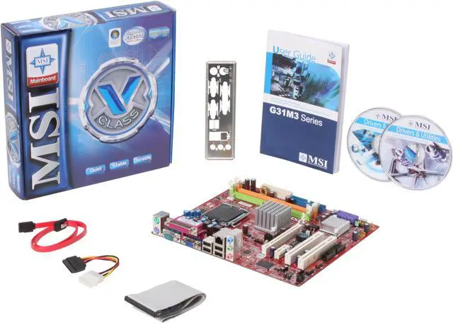 Alt view image 5 of 5 - MSI G31M3-F LGA 775 Intel G31 Micro ATX Intel Motherboard