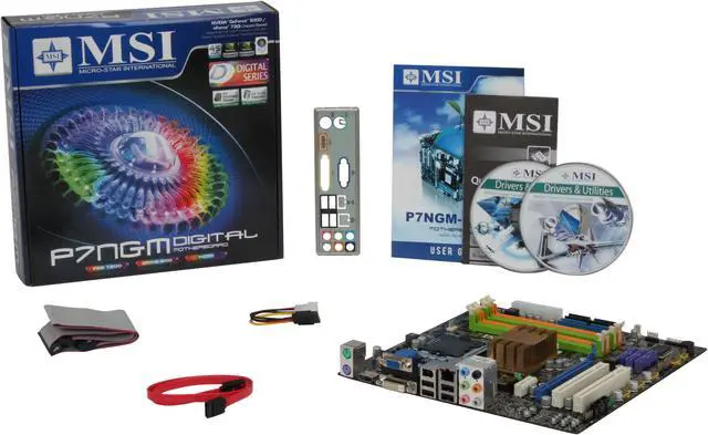 Alt view image 5 of 5 - MSI P7NGM-Digital LGA 775 NVIDIA GeForce 9300 HDMI Micro ATX Intel Motherboard