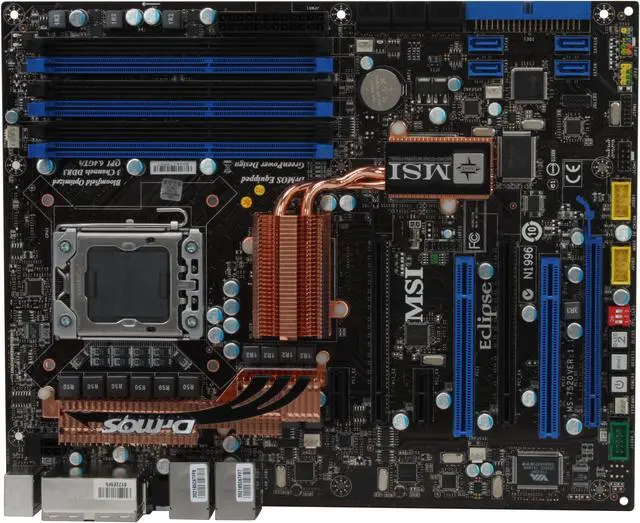 Alt view image 3 of 5 - MSI X58 Eclipse SLI LGA 1366 Intel X58 ATX Intel Motherboard