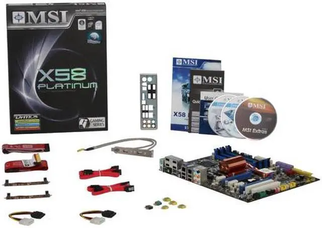 Alt view image 5 of 5 - MSI X58 Platinum LGA 1366 Intel X58 ATX Intel Motherboard