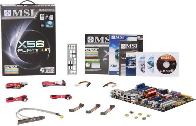 Alt view image 5 of 5 - MSI X58 Platinum SLI LGA 1366 Intel X58 ATX Intel Motherboard