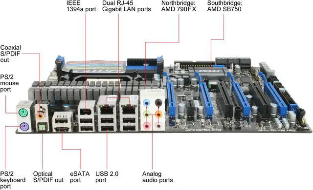 Alt view image 2 of 5 - MSI 790FX-GD70 AM3 AMD 790FX ATX AMD Motherboard