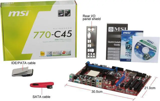 Alt view image 5 of 5 - MSI 770-C45 AM3 AMD 770 ATX AMD Motherboard
