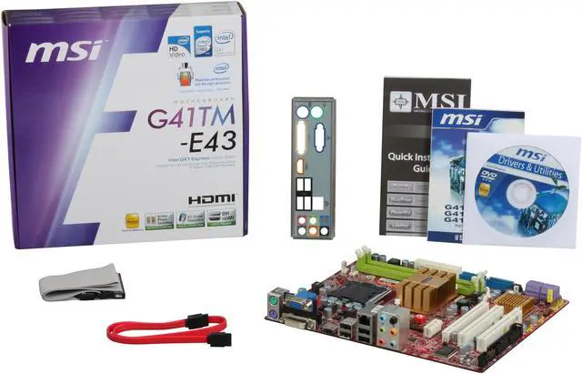 Alt view image 5 of 5 - MSI G41TM-E43 LGA 775 Intel G41 HDMI Micro ATX Intel Motherboard