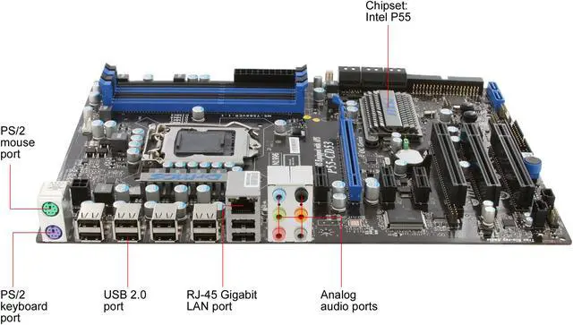 Alt view image 8 of 11 - MSI P55-CD53 LGA 1156 Intel P55 ATX Intel Motherboard