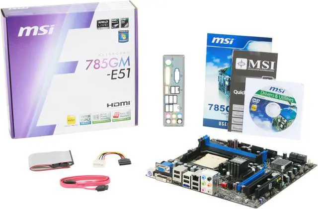 Alt view image 5 of 5 - MSI 785GM-E51 AM3 AMD 785G HDMI Micro ATX AMD Motherboard